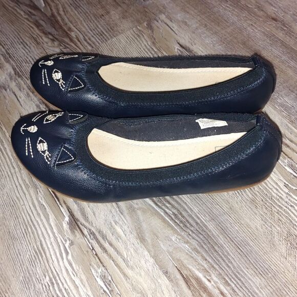 Gap Kids navy blue kitty cat  ballet flats  Sz 4 - Picture 3 of 6